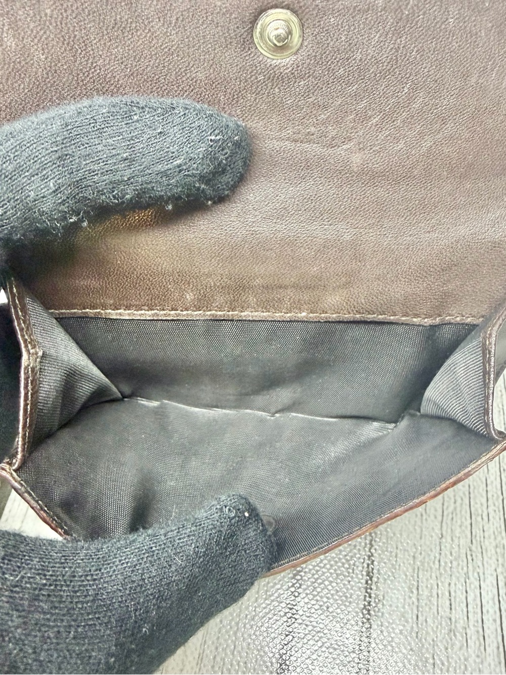 PRE LOVED Prada Brown Python Compact Wallet - Picture 6 of 11